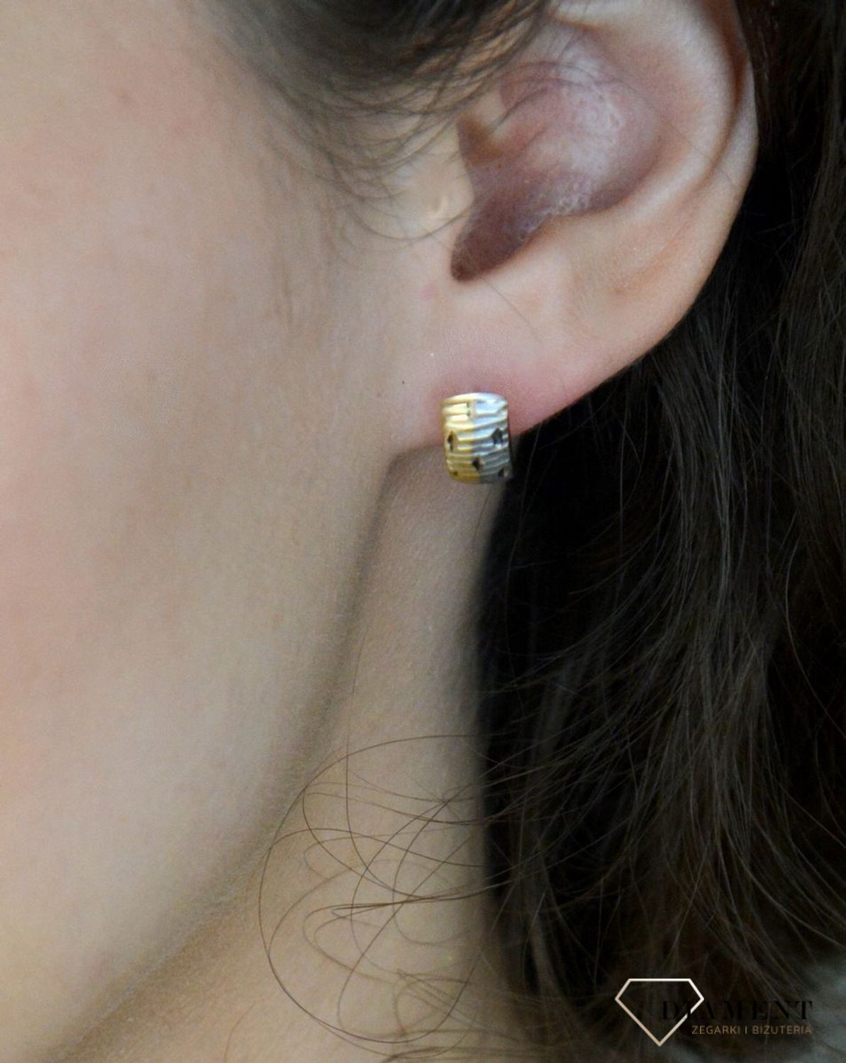 Kolczyki złote zap.ang. grawerowane pr 585, DIA-KLC-1289-585.jpg