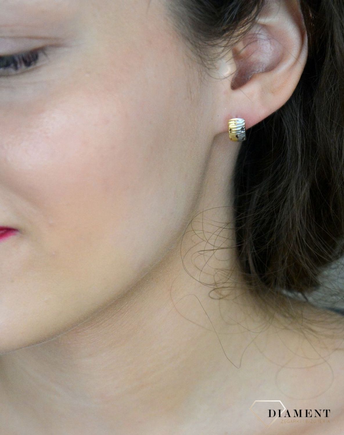 Kolczyki złote zap.ang. grawerowane pr 585, DIA-KLC-1289-585.jpg