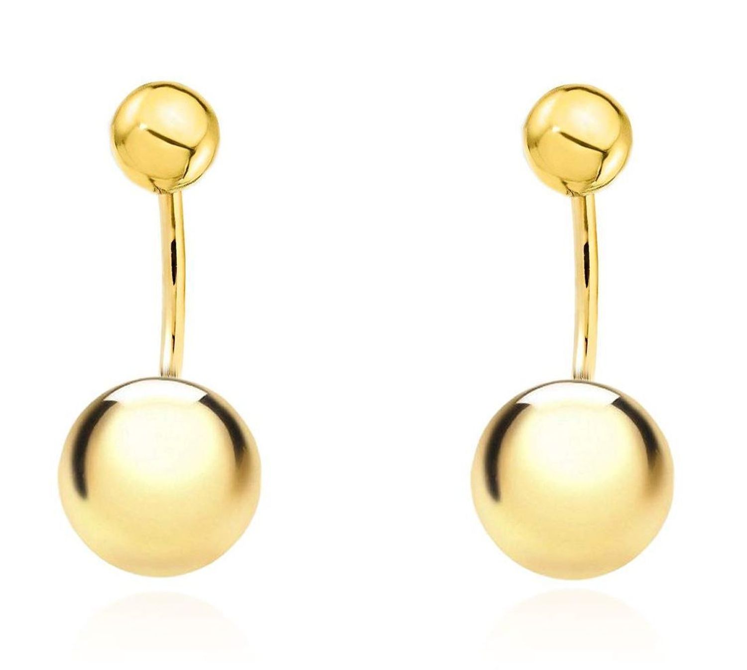 Kolczyki złote wiszące dwie kulki podwójne złoto 585, DIA-KLC-12895-585.jpg
