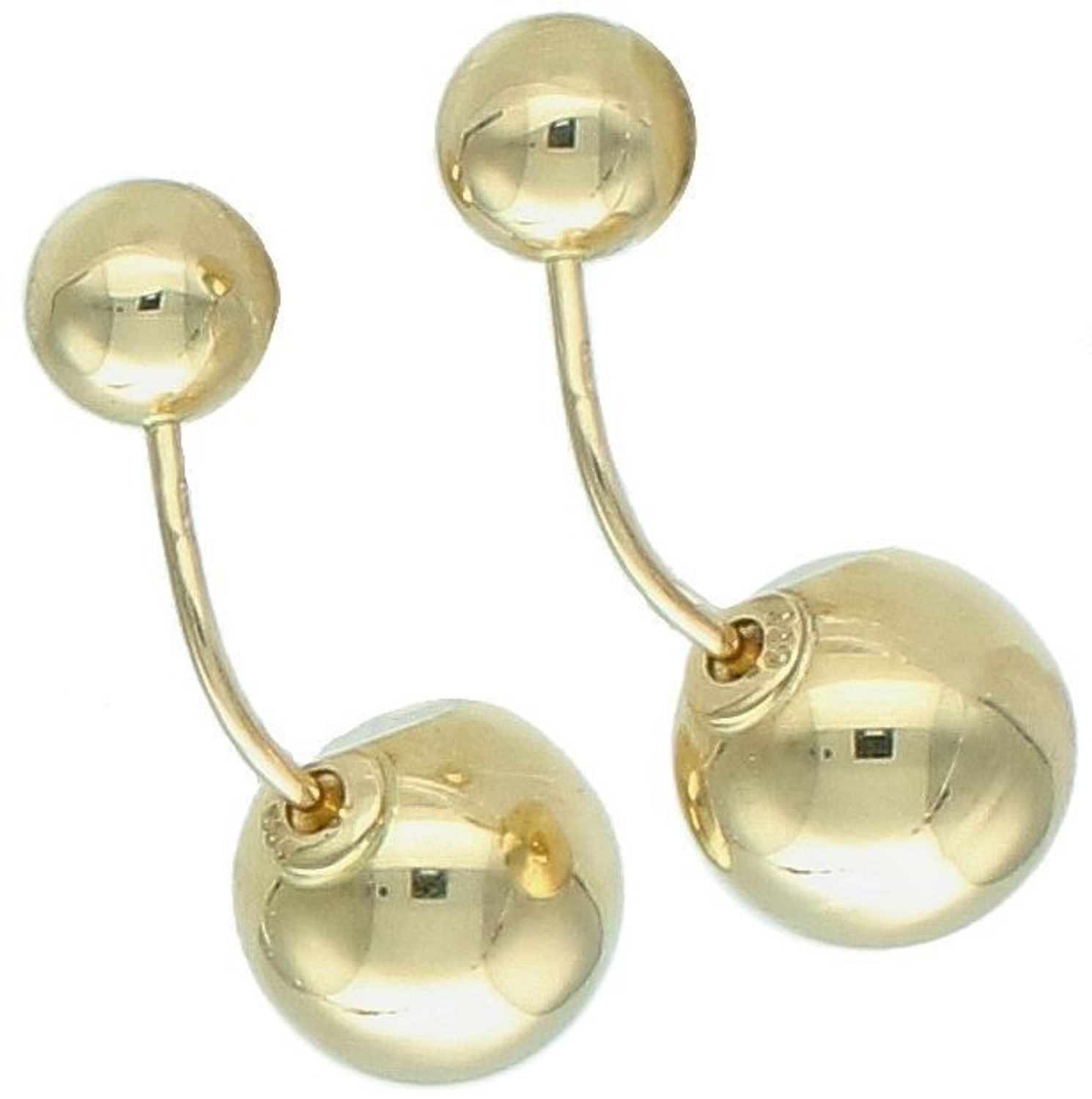 Kolczyki złote wiszące dwie kulki podwójne złoto 585, DIA-KLC-12895-585.jpg