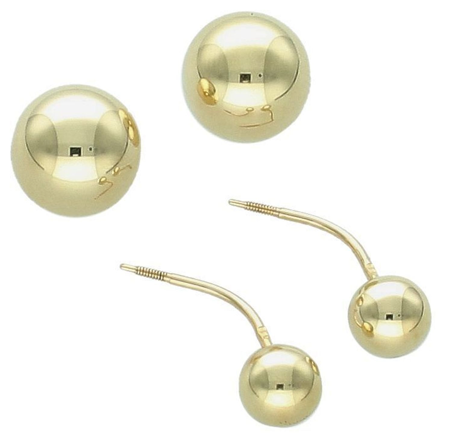Kolczyki złote wiszące dwie kulki podwójne złoto 585, DIA-KLC-12895-585.jpg