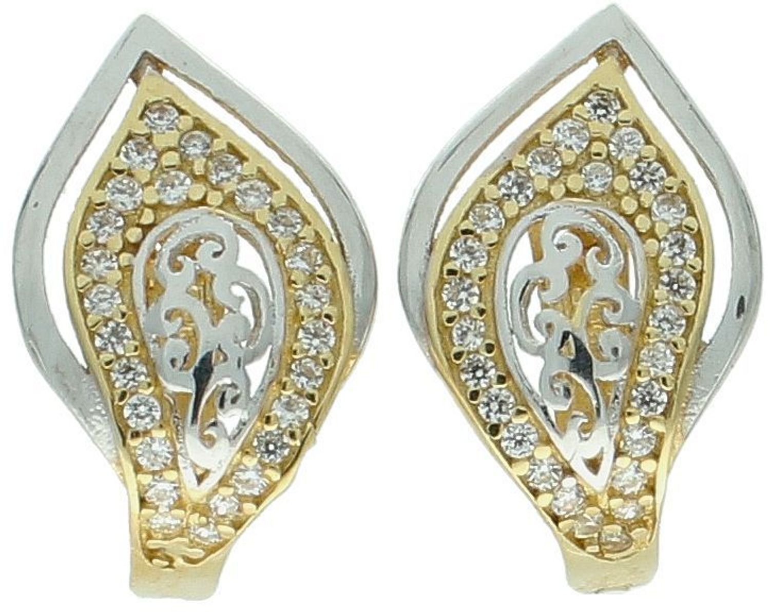 Kolczyki złote z cyrkoniami zap.ang próba 2,95 DIA-KLC-1290-585. Eleganckie złote kolczyki z błyszczącymi cyrkoniami to doskonały wybór dla kobiet ceniących klasę i ponadczasowy 1.jpg