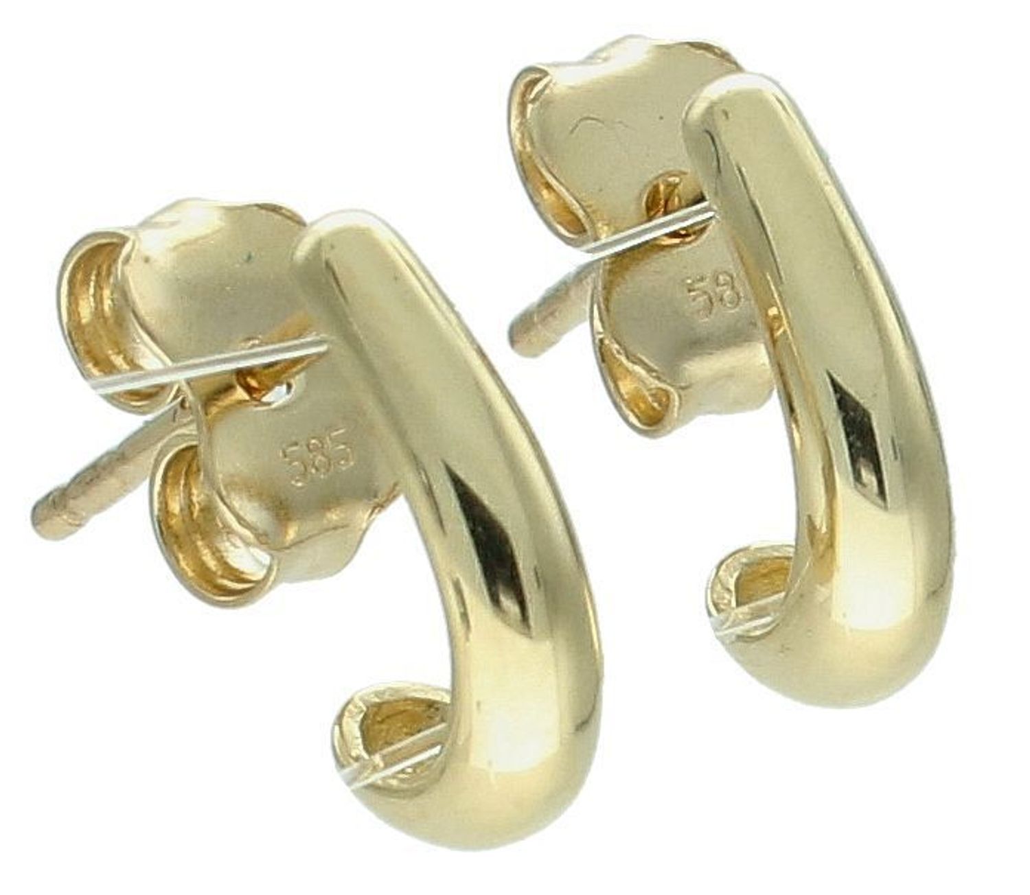 Kolczyki złote małe łezki pr 585, DIA-KLC-12901-585 Złote kolczyki zostały wykonane z wysokiej jakości złota próby 375. Złote kolczyki o gładkiej powierzchni, ozdobione grawerowaniem. 1.jpg