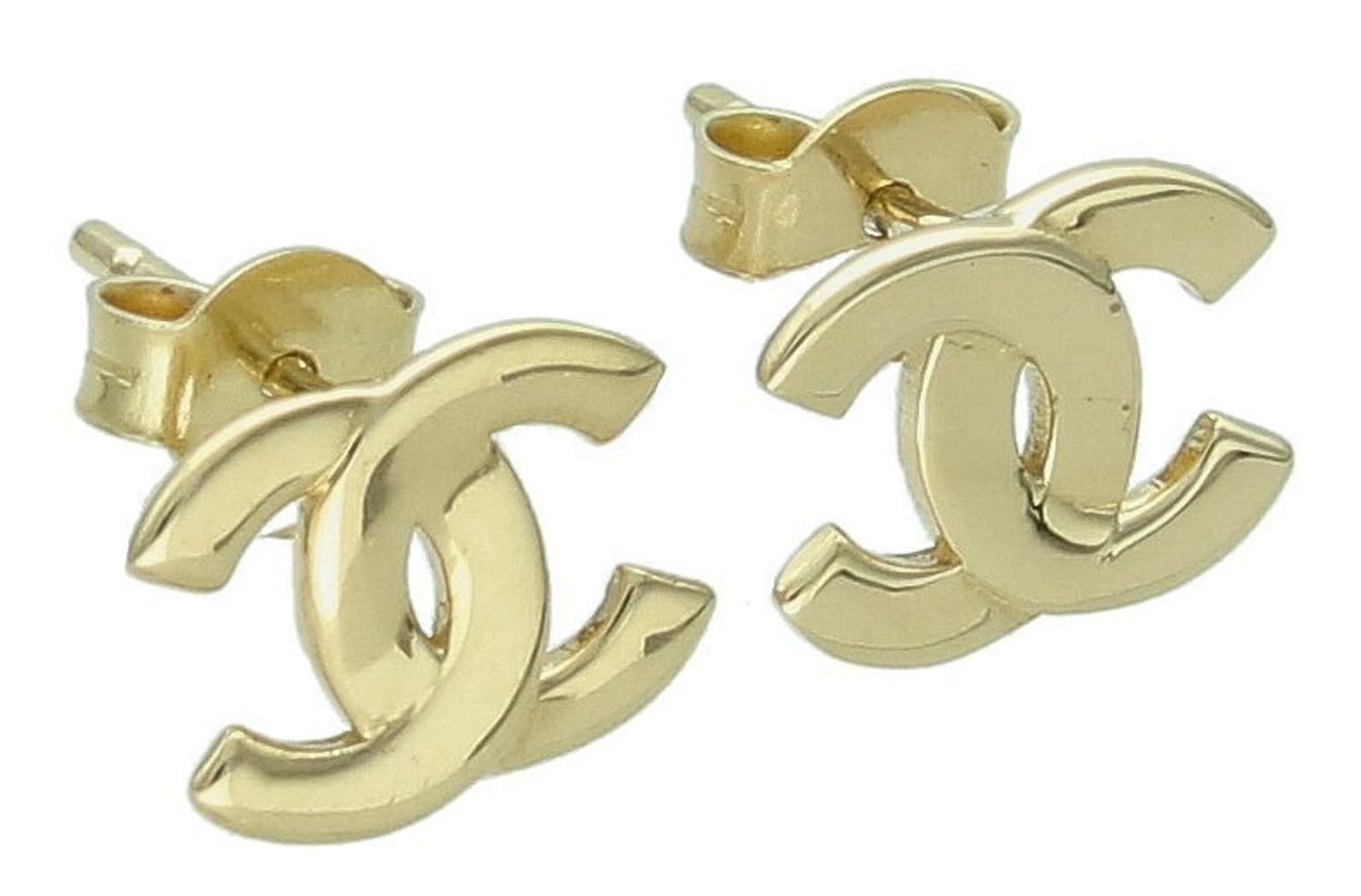 Kolczyki złote 585 wzór Chanelki na sztyft DIA-KLC-12941-585 Eleganckie, złote kolczyki w nowoczesnej i modnej formie wykonane z próby złota 585 o wadze około 1,38 g. 1.jpg