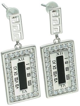 Kolczyki srebrne 925 w kształcie prostokąta z cyrkoniami i czarną emalią. Długość 2,7 cm, szerokość 1,1 cm, waga 5,30 g, zapięcie na sztyft. Styl i elegancja w nowoczesnym wydaniu.1.jpg