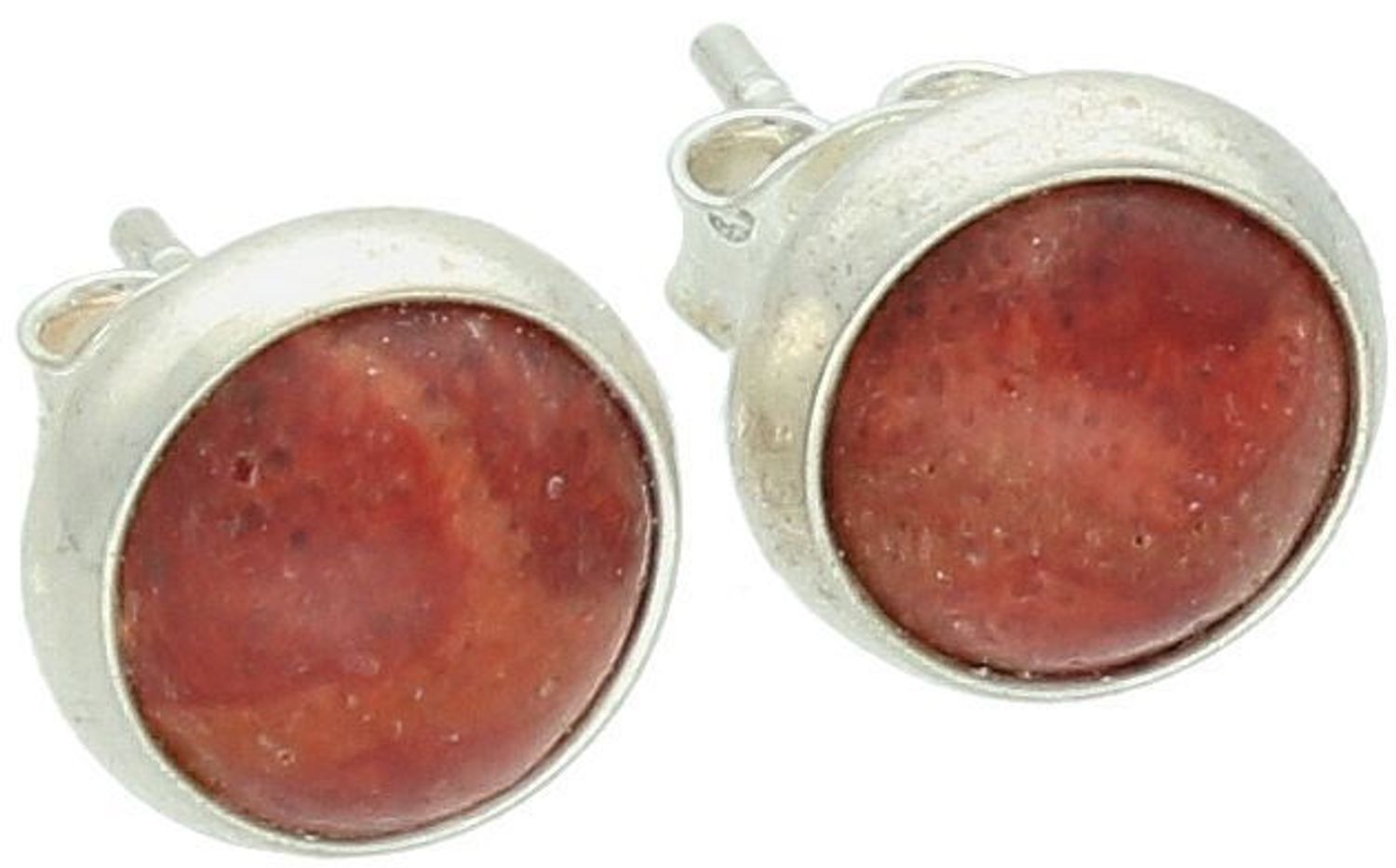 Kolczyki damskie srebrne DIA-KLC-13141-925 – z naturalnym koralowcem, próba 925, szerokość 9 mm, waga 1,90 g, zapięcie na sztyft.1.jpg