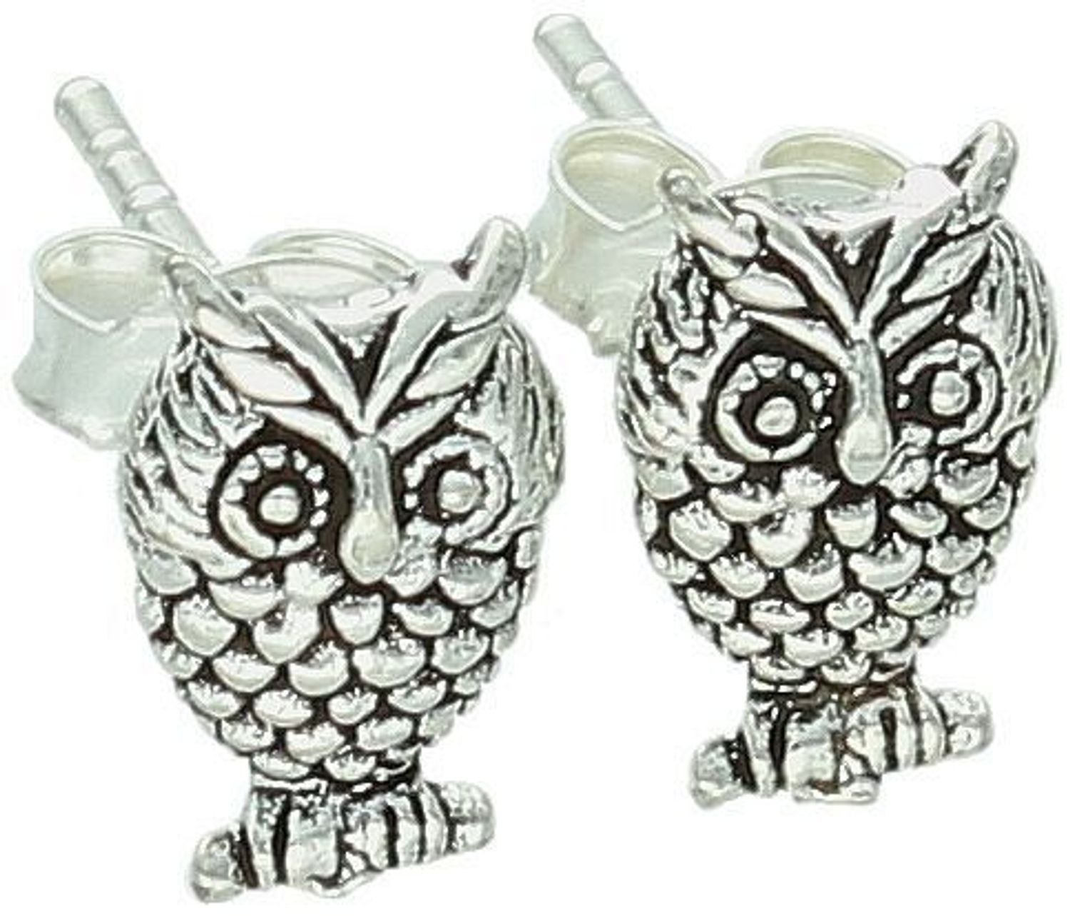 Kolczyki srebrne dziecięce i damskie DIA-KLC-13151-925 z motywem sowy, próba 925, wymiary 9x5 mm, waga 0,90 g, zapięcie na sztyft. Uroczy dodatek dla każdej wieku.1.jpg