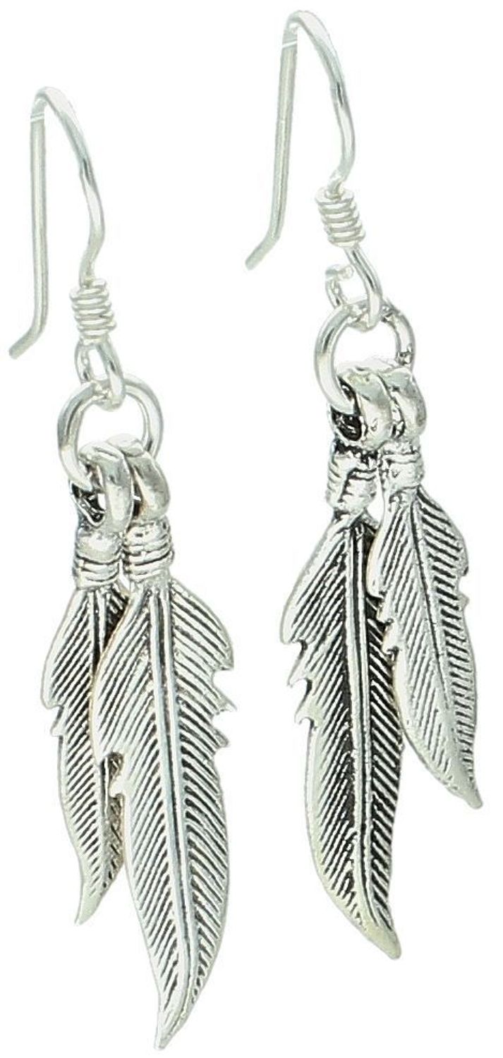 Kolczyki srebrne damskie wiszące z motywem piór, próba 925. Długość 4,2 cm, zapięcie bigiel angielski, waga 2,90 g. Symbol lekkości i stylu w eleganckim wydaniu.1.jpg