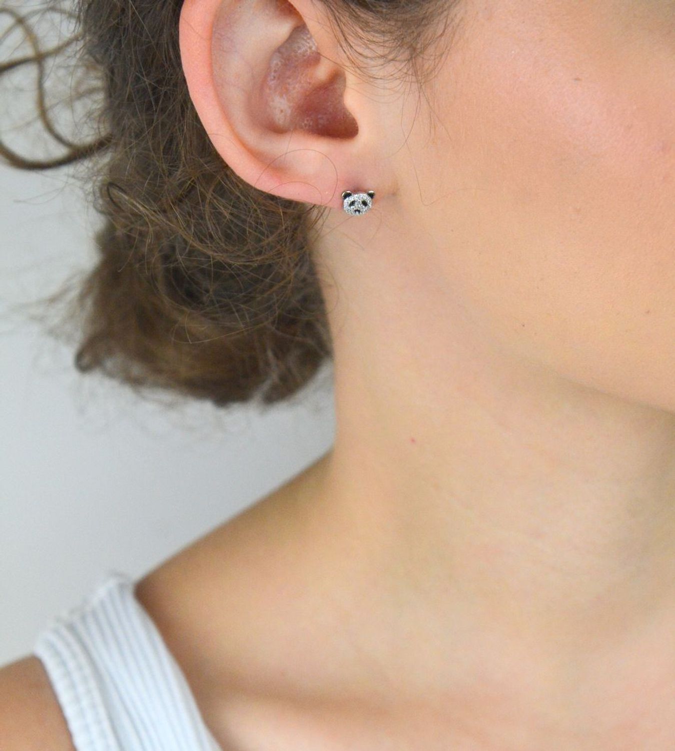 Kolczyki dziecięce srebrne misiu panda z cyrkonią  Próba 925  Na sztyft  7 mm  DIA-KLC-13167-925.jpg