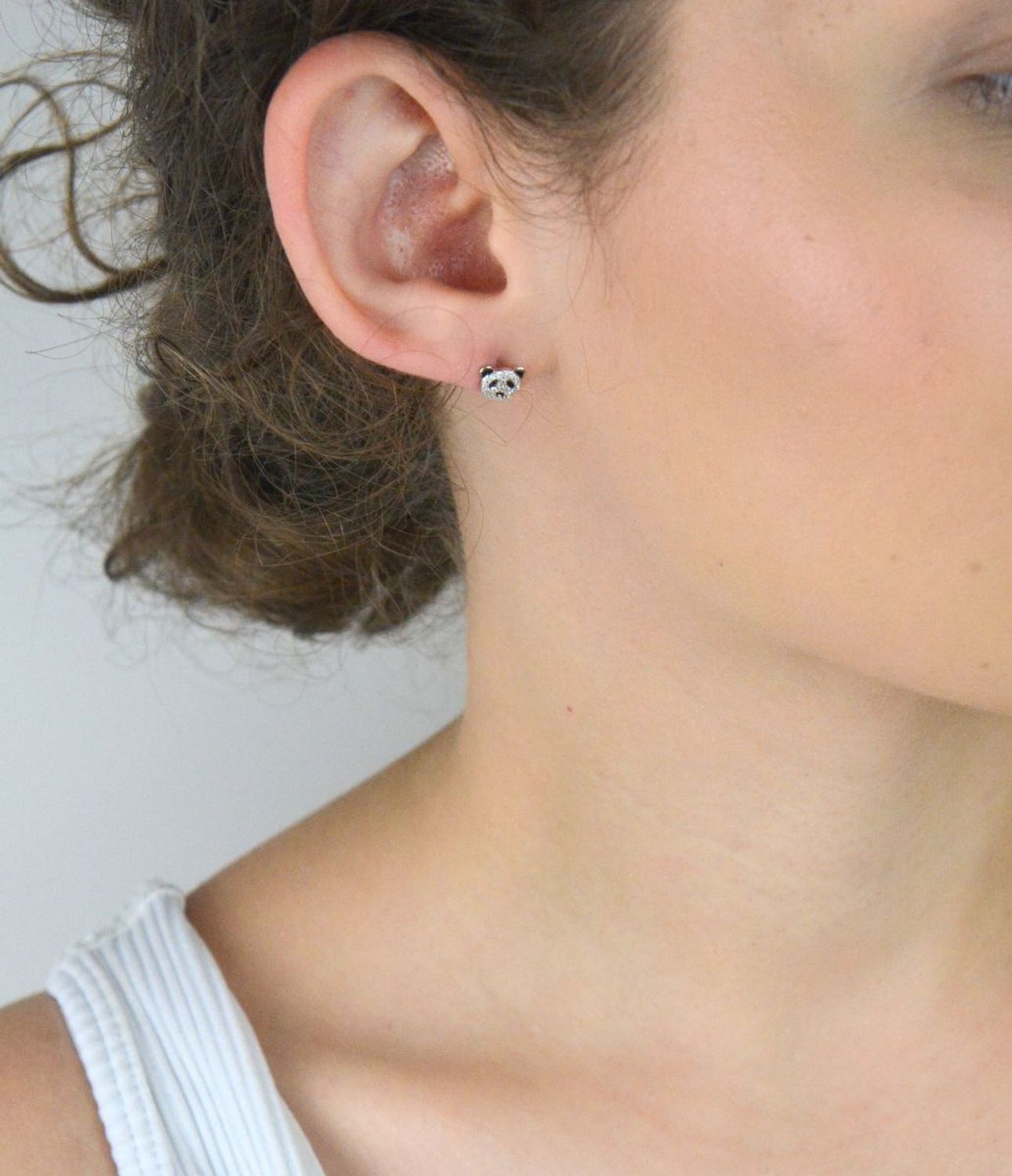 Kolczyki dziecięce srebrne misiu panda z cyrkonią  Próba 925  Na sztyft  7 mm  DIA-KLC-13167-925.jpg