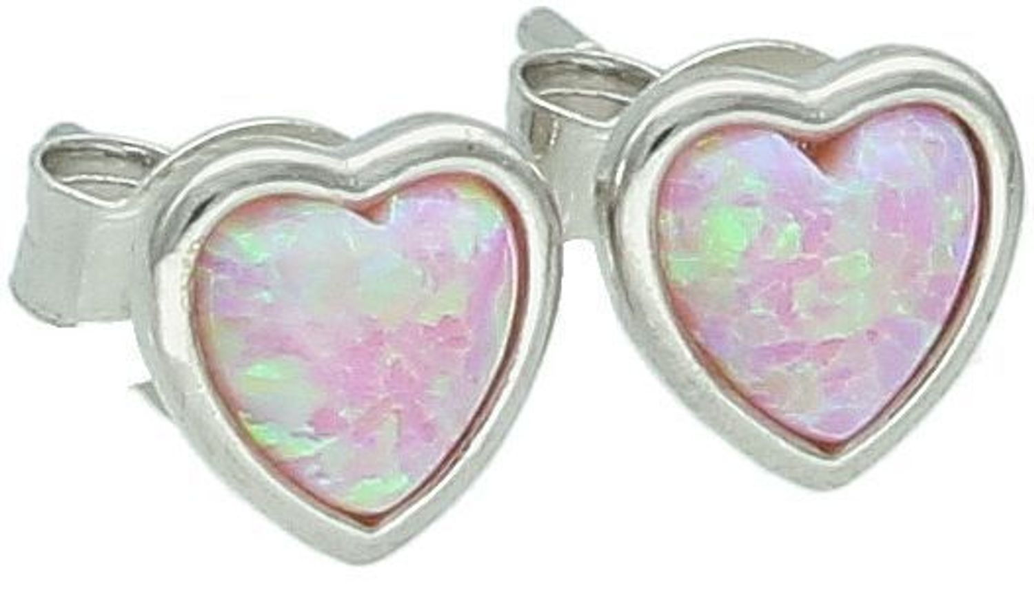 Kolczyki damskie srebrne DIA-KLC-13172-925 – serca z różowym opalem syntetycznym, próba 925, waga 0,90 g, wielkość 5 mm, zapięcie na sztyft. Idealne na prezent.1.jpg