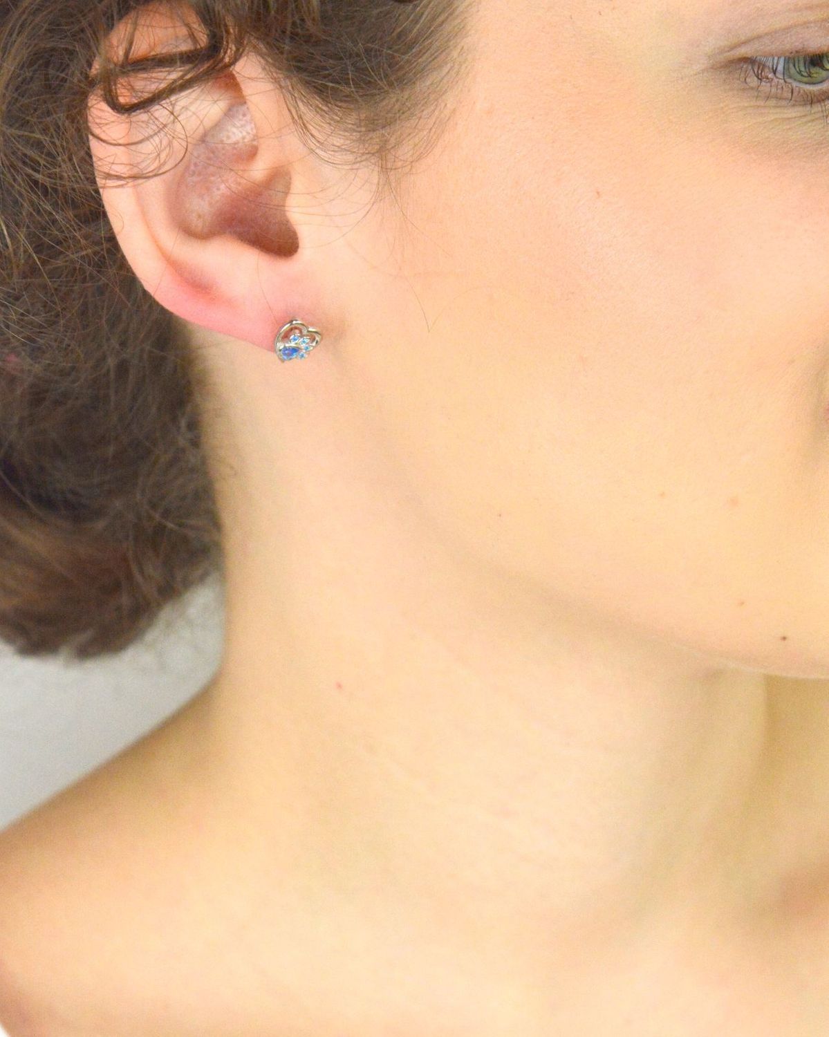 Srebrne kolczyki Ag 925 Serce z łapką.jpg