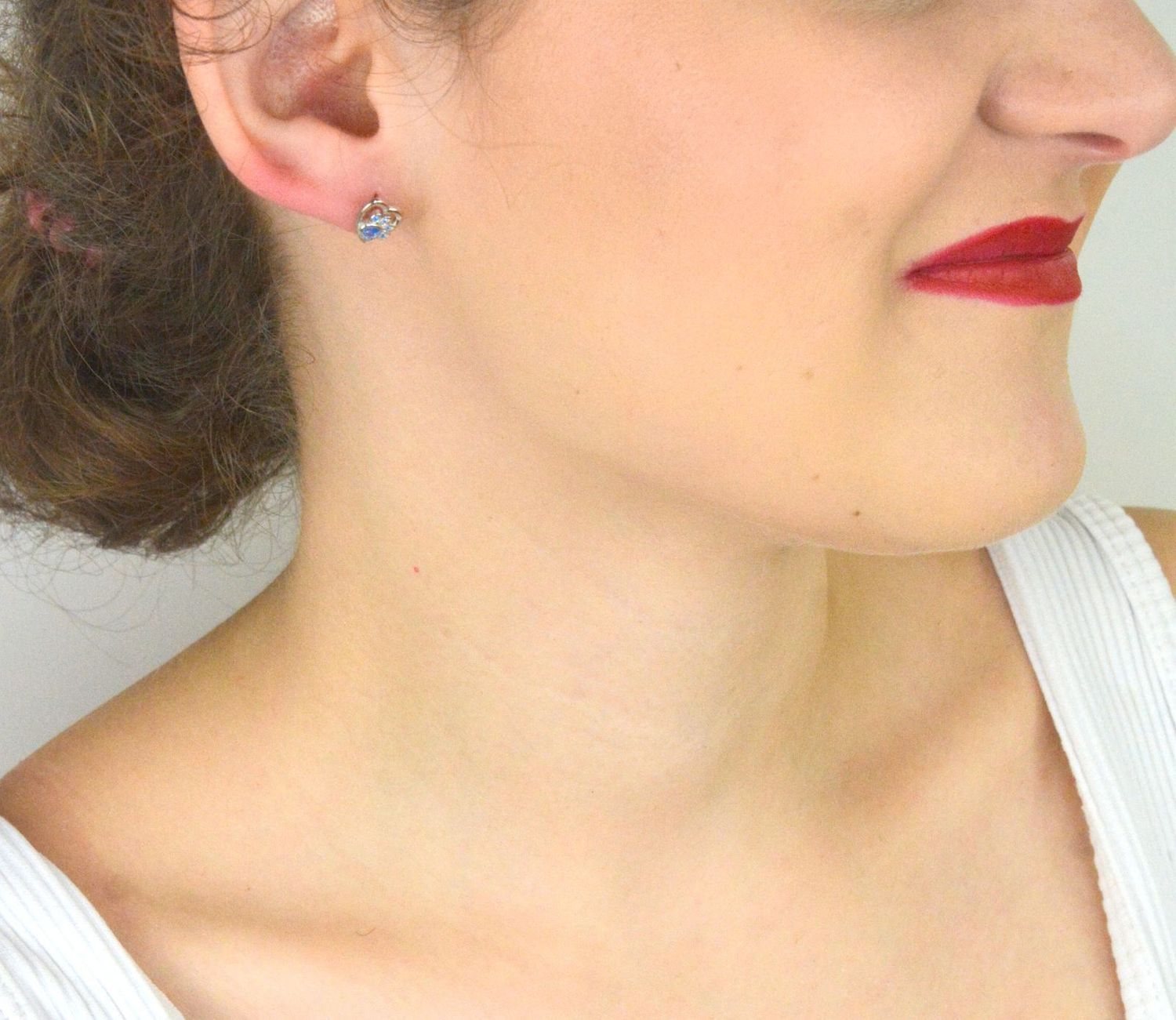 Srebrne kolczyki Ag 925 Serce z łapką.jpg