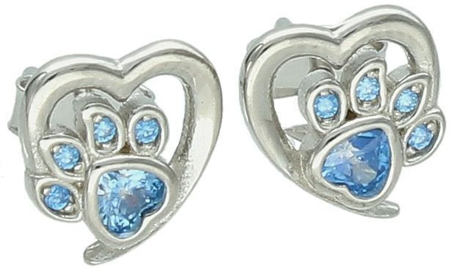 Srebrne kolczyki Ag 925 Serce z łapką.jpg