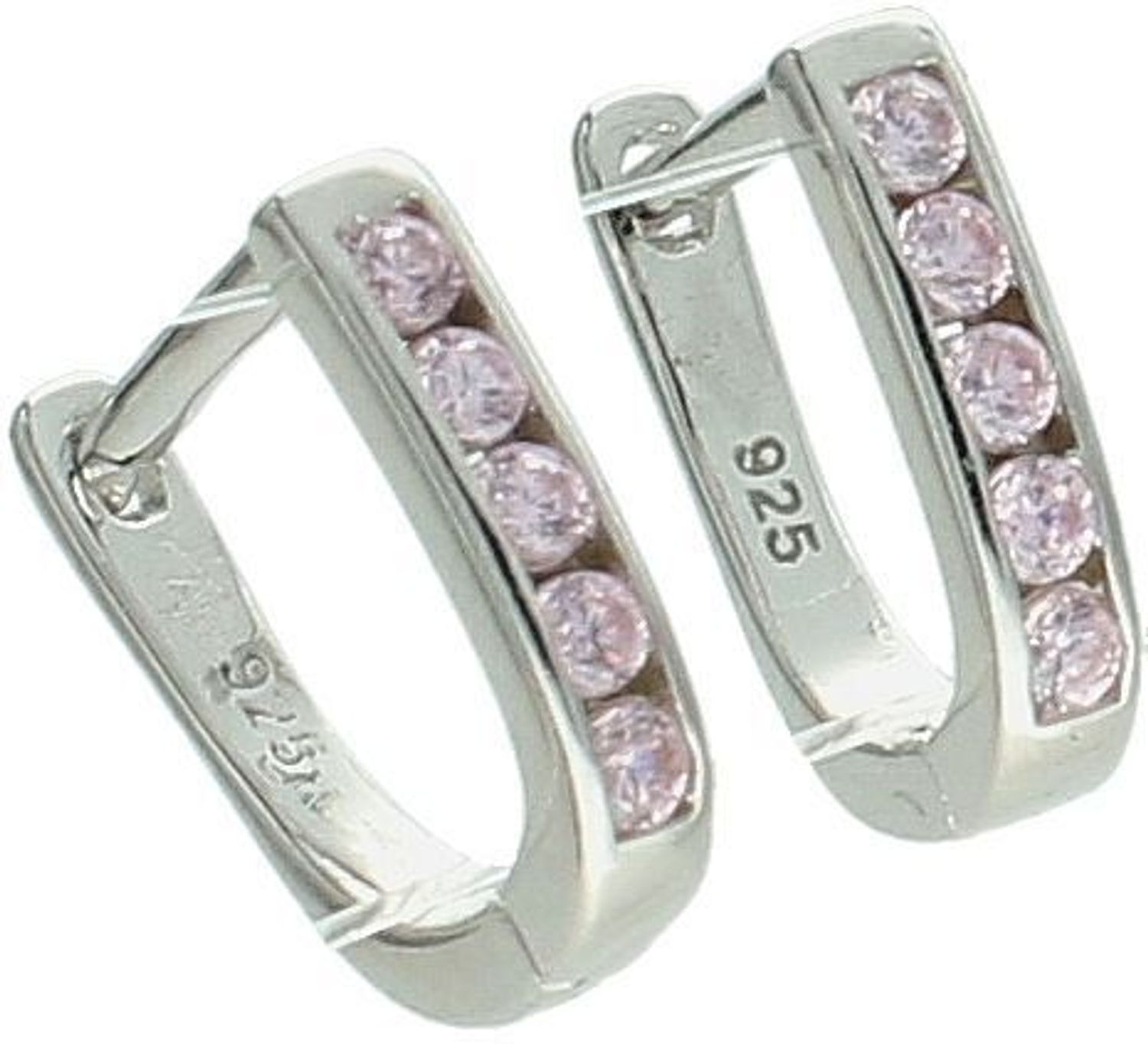 Kolczyki dziecięce srebrne 925 DIA-KLC-13221-925 – delikatne z różową cyrkonią, 1 cm.jpg