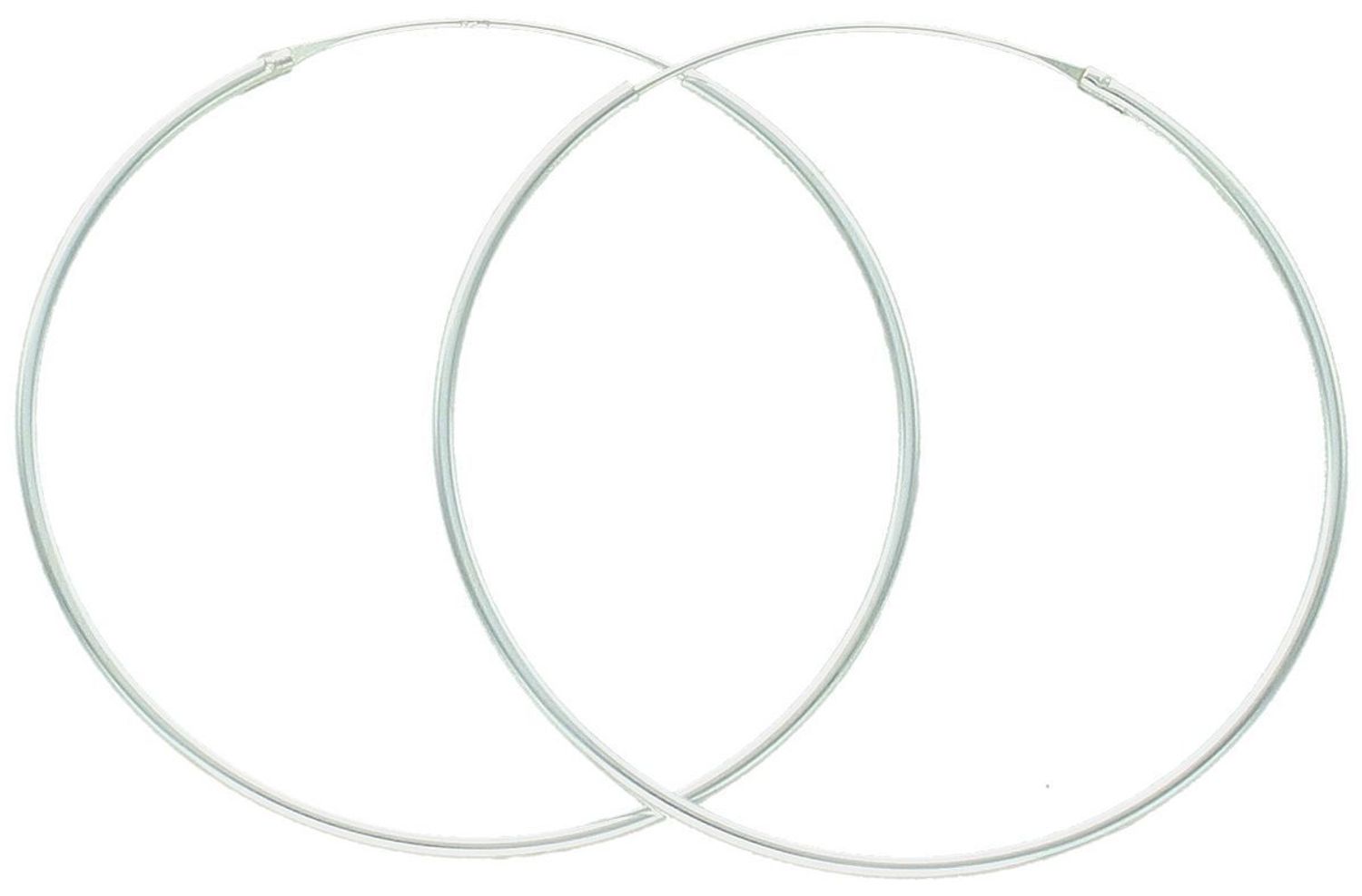 Kolczyki srebrne DIA-KLC-13227-925 – klasyczne koła ze srebra próby 925. Długość 3,3 cm, obwód 9,5 cm, szerokość 1 mm. Zapięcie szarnir. Lekkie, wygodne i ponadczasowe.1.jpg