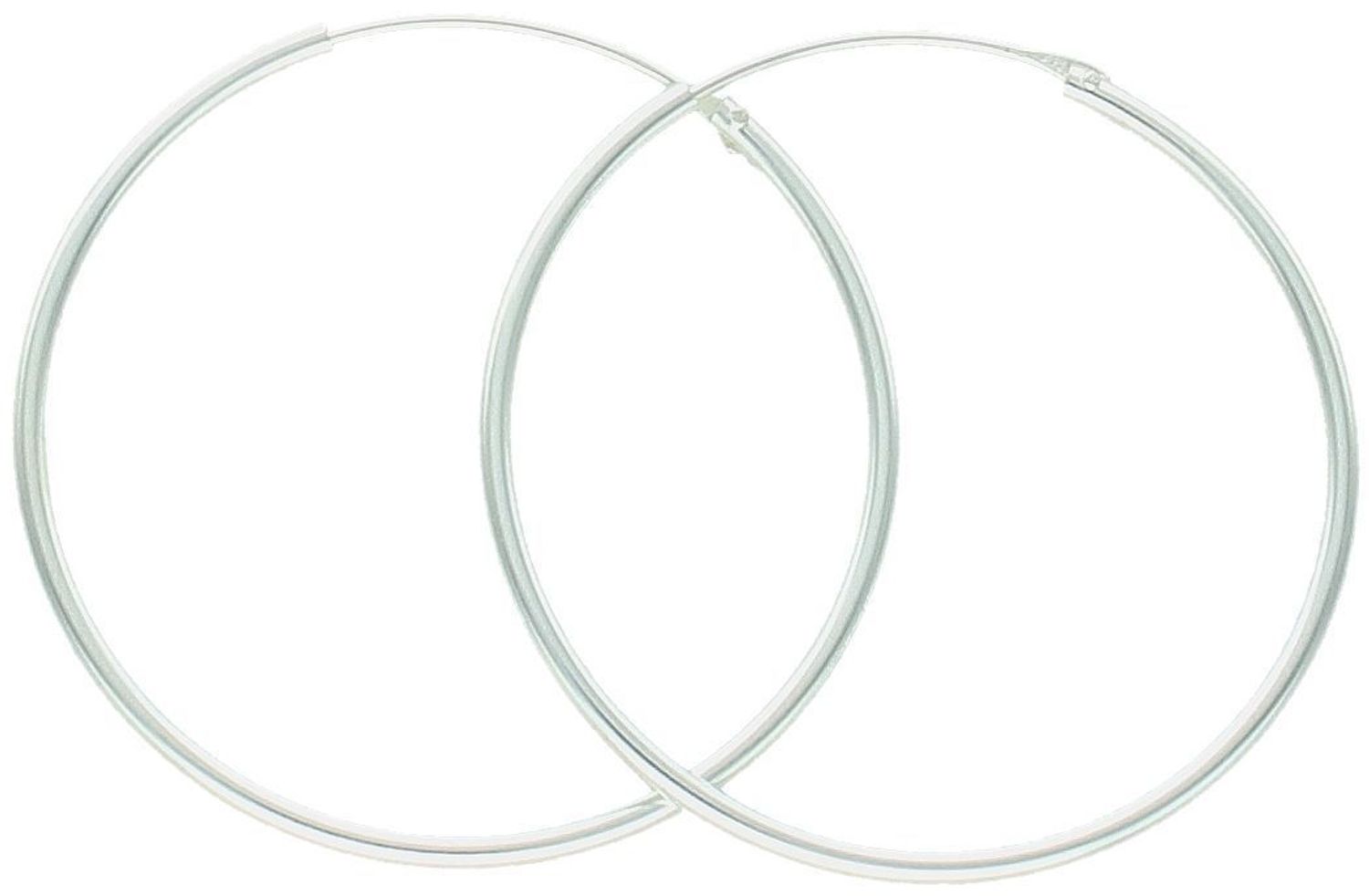 Kolczyki damskie DIA-KLC-13228-925 – srebrne koła próby 925, długość 4,3 cm, obwód 13 cm, szerokość 1 mm. Zapięcie szarnir, klasyczny design i lekkość na co dzień.1.jpg