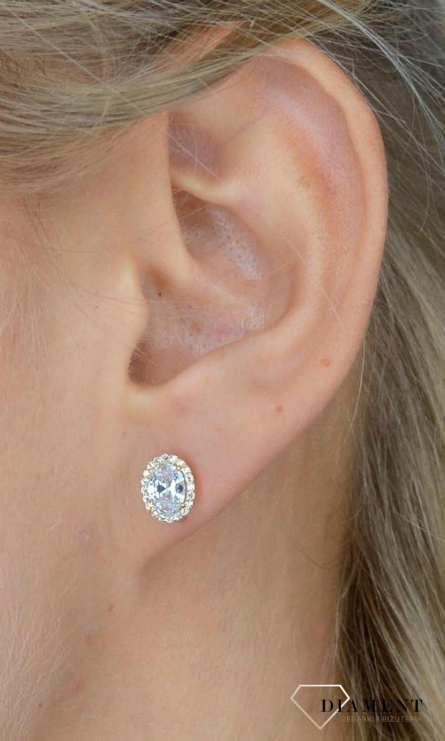 Kolczyki srebrne przy uchu 'Owalna cyrkonia' DIA-KLC-1322K-925.jpg