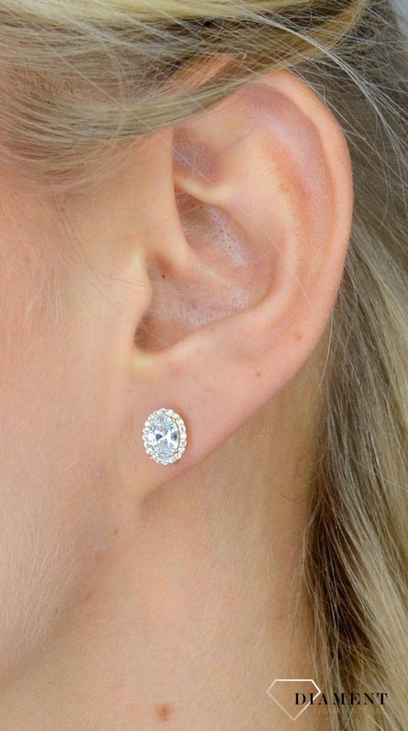 Kolczyki srebrne przy uchu 'Owalna cyrkonia' DIA-KLC-1322K-925.jpg