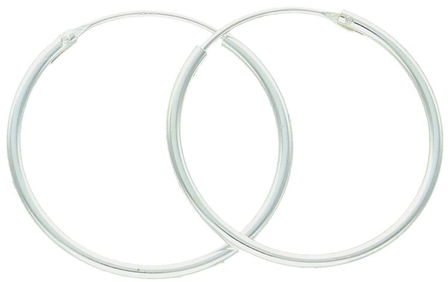 Kolczyki srebrne 925 damskie DIA-KLC-13231-925. Gładkie kółka, długość 2,3 cm, szerokość 1 mm, waga 1,30 g. Zapięcie szarnir. Lekkie, minimalistyczne i stylowe.1.jpg