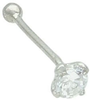 Elegancki kolczyk do nosa wykonany ze srebra 925, zdobiony błyszczącą cyrkonią 2 mm. Subtelny i ponadczasowy piercing typu Nostril – DIA-KLC-13234-925.1.jpg