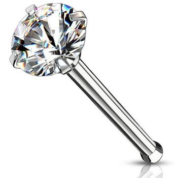Srebrny kolczyk do nosa 925 z białą cyrkonią 1 mm  DIA-KLC-13237-925 – subtelny piercing typu Nostril.jpg