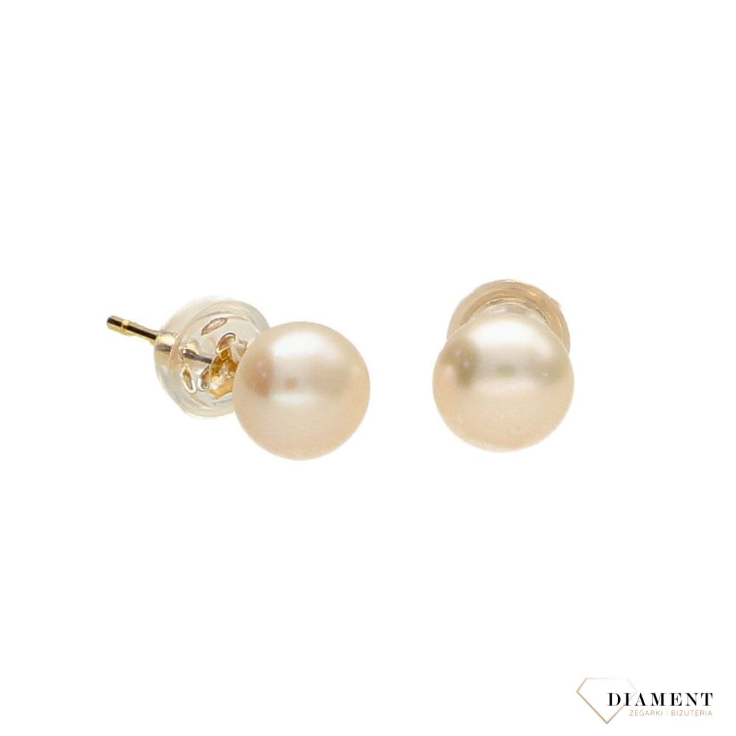 Kolczyki srebrne pokryte złotem perełki DIA-KLC-1324K-925.jpg