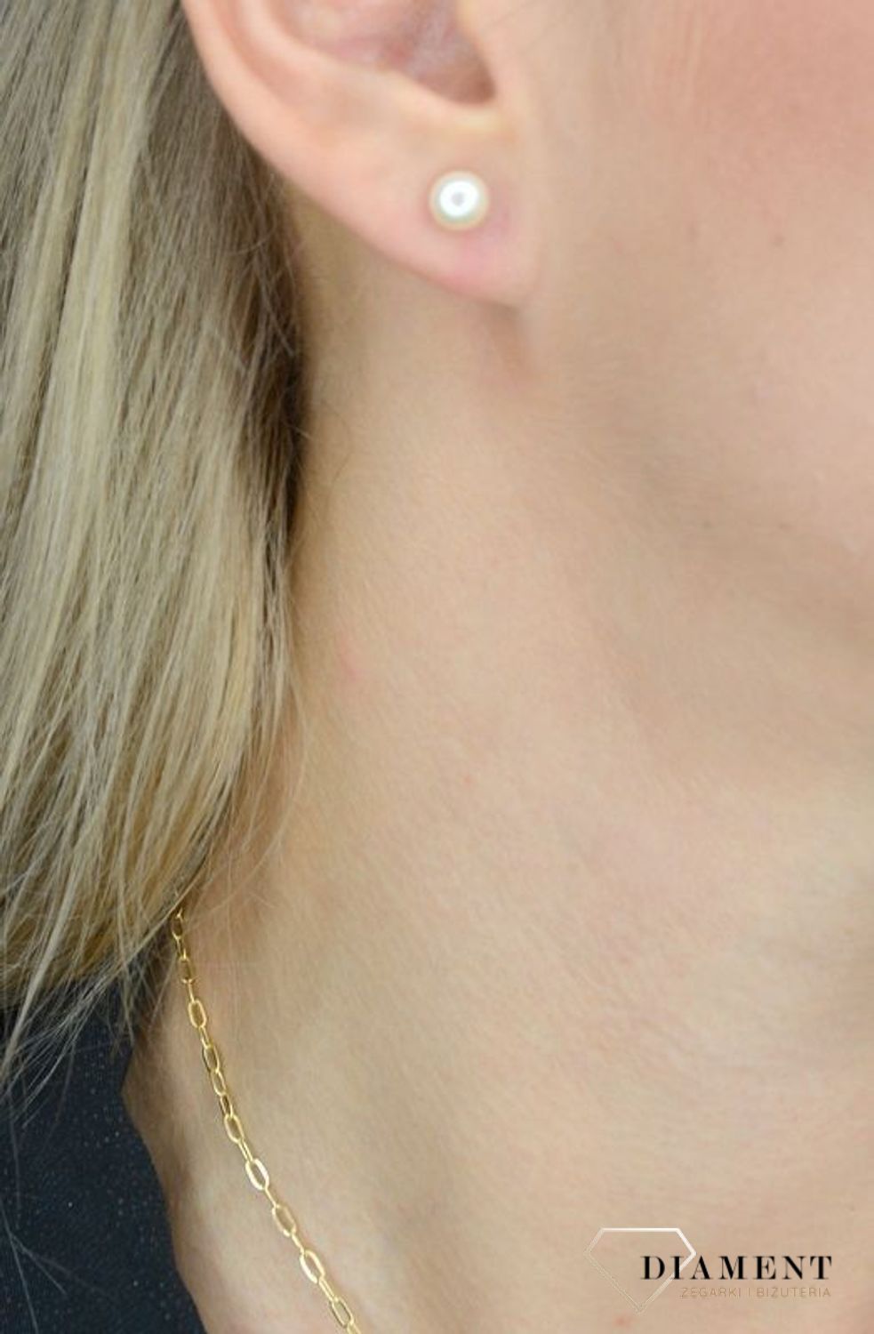 Kolczyki srebrne pokryte złotem perełki DIA-KLC-1324K-925.jpg