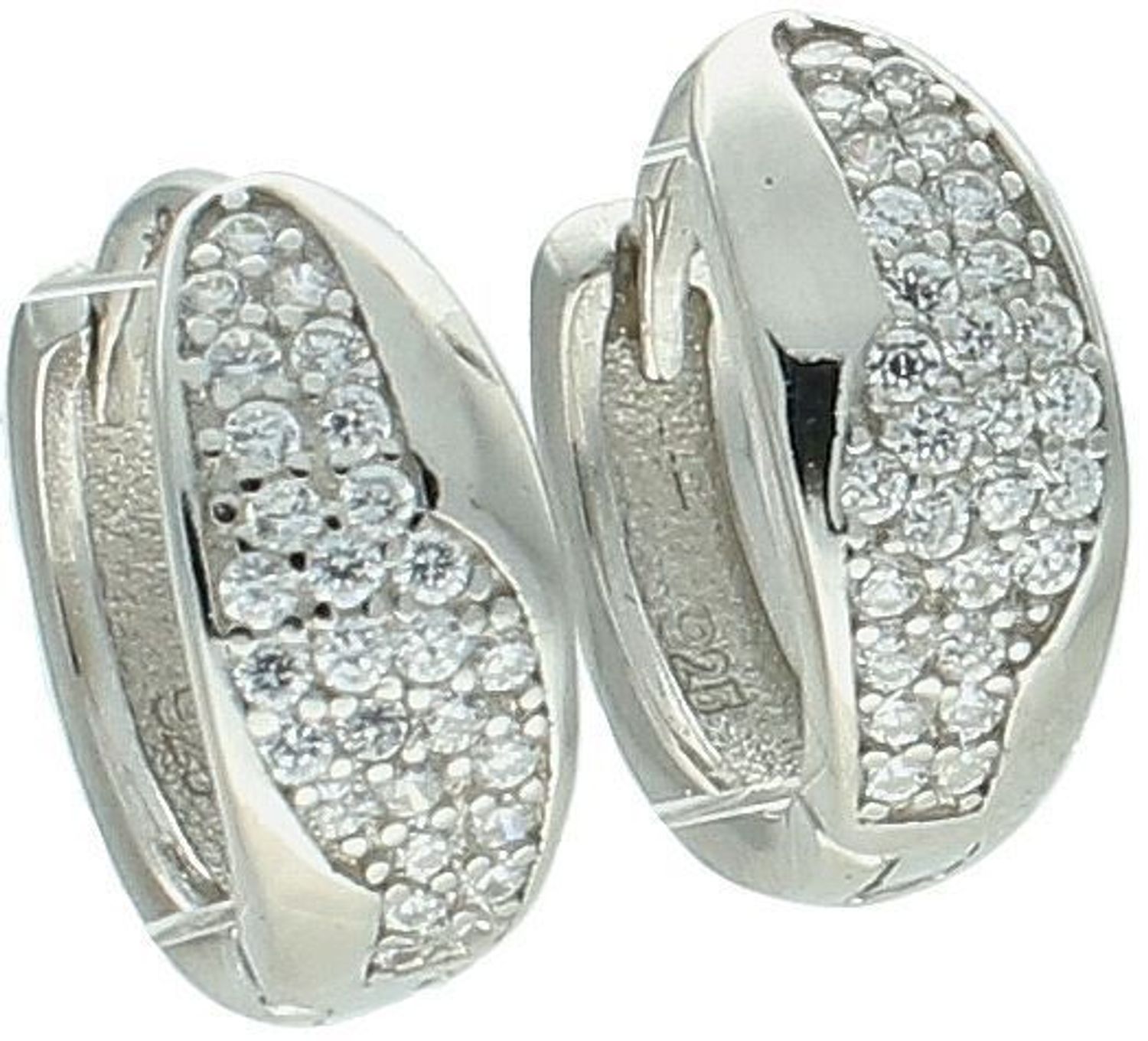 Kolczyki srebrne 925 – klasyczne koła z cyrkoniami, model DIA-KLC-13397-925. Długość 1,2 cm, szerokość 5 mm, waga 2,80 g, zapięcie na zatrzask. Blask i elegancja w jednym.1.jpg