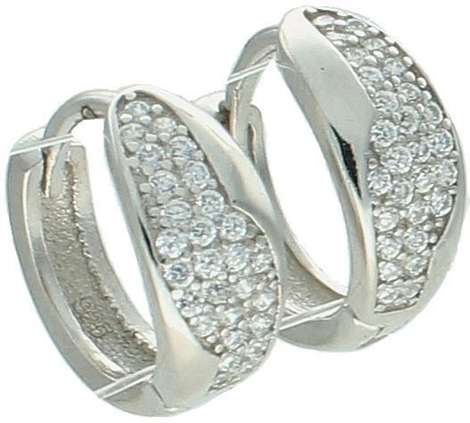 Kolczyki srebrne 925 – klasyczne koła z cyrkoniami, model DIA-KLC-13397-925. Długość 1,2 cm, szerokość 5 mm, waga 2,80 g, zapięcie na zatrzask. Blask i elegancja w jednym.1.jpg