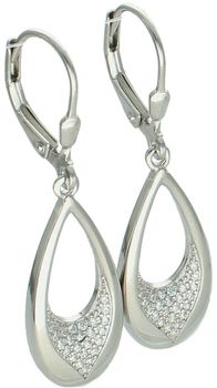 Kolczyki srebrne 925 DIA-KLC-13399-925 – wiszące owalne z cyrkoniami, długość 4 cm, szerokość 1 cm, zapięcie bigiel angielski. Elegancka i wygodna biżuteria dla kobiet.1.jpg
