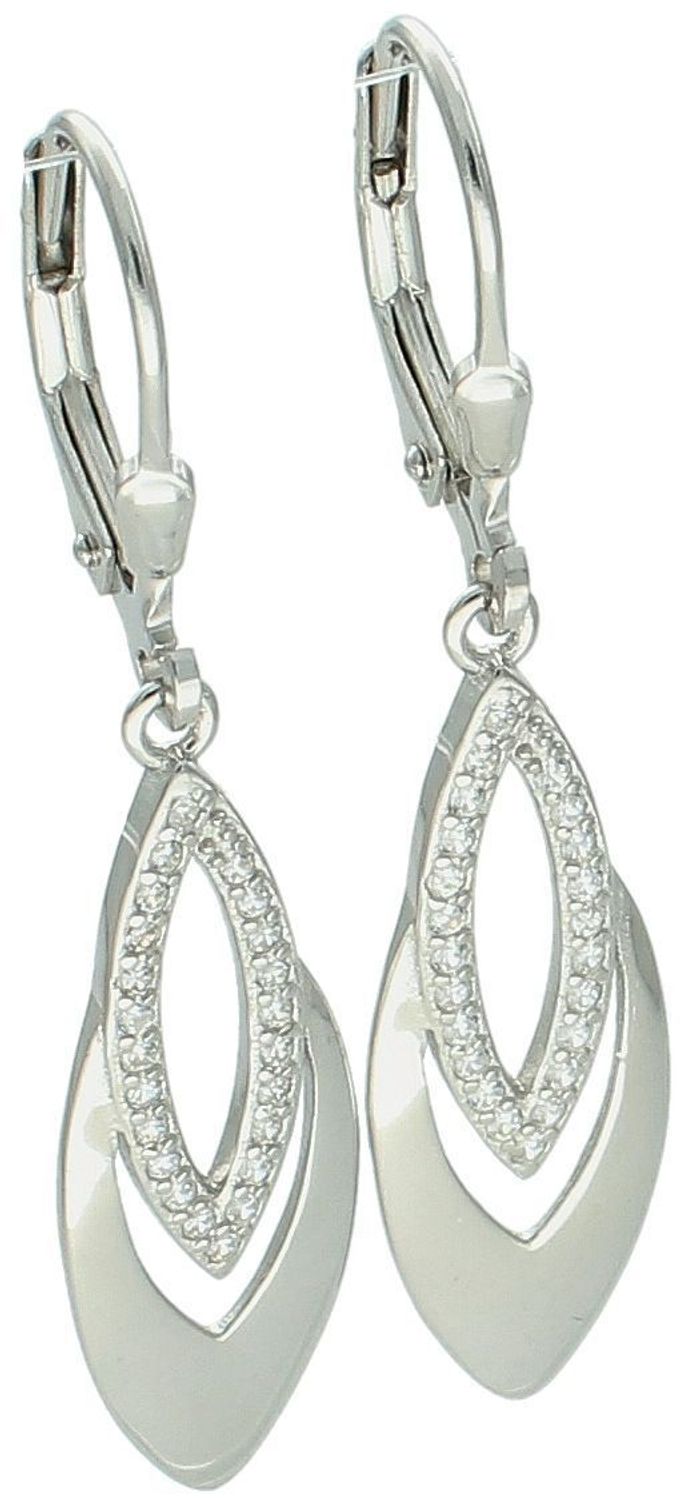 Kolczyki srebrne 925 DIA-KLC-13408-925 – łezki zdobione cyrkoniami, długość 4 cm, zapięcie angielskie. Klasyczna, elegancka biżuteria – idealna na prezent.1.jpg