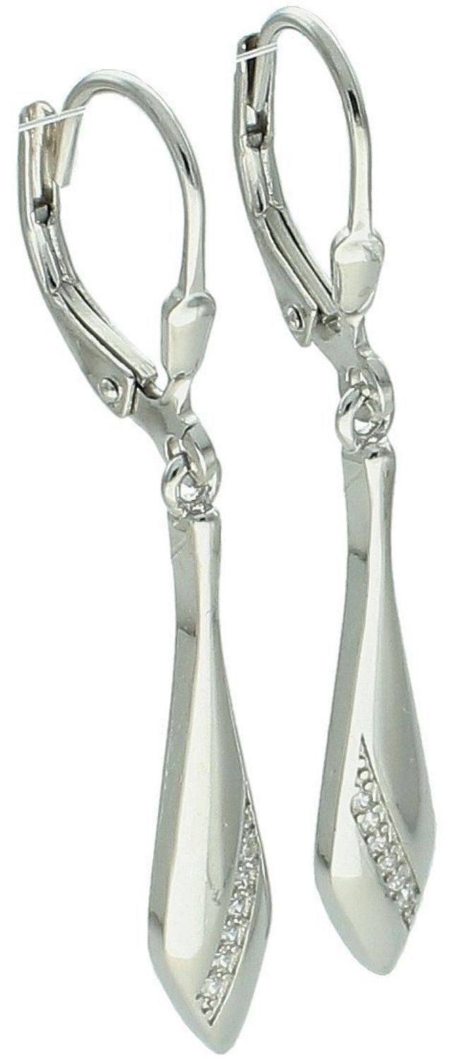 Kolczyki damskie ze srebra próby 925, długie i proste zdobione cyrkoniami. Długość 4 cm, zapięcie bigiel angielski, lekka waga 2,5 g. Elegancja i komfort noszenia.1.jpg