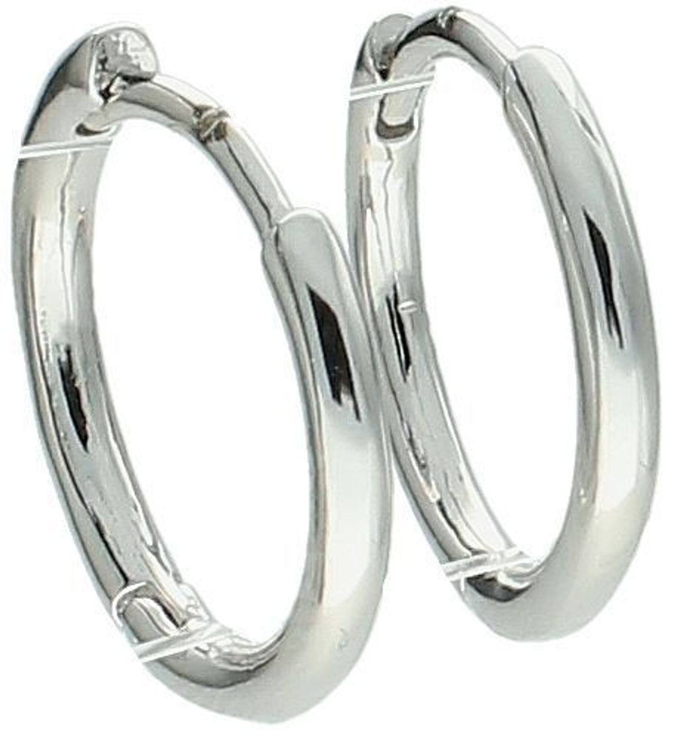 Klasyczne kolczyki srebrne 925 w formie gładkich kółek. Model DIA-KLC-13410-925, długość 1,3 cm, szerokość 2 mm, waga 1,70 g, zapięcie na zatrzask. Elegancja i wygoda na co dzień.1.jpg