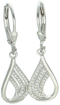 Kolczyki srebrne 925 DIA-KLC-13422-925 w kształcie łezki z cyrkoniami. Długość 3,3 cm, szerokość 9 mm, zapięcie na bigiel angielski. Eleganckie i subtelne – idealne na prezent.1.jpg