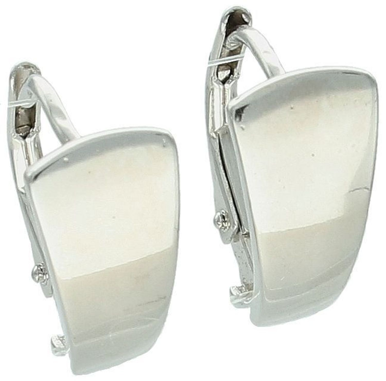 Eleganckie kolczyki damskie srebrne wykonane z srebra próby 925, o prostym gładkim wzorze. Długość 1,1 cm, szerokość 7 mm. Zapięcie bigiel angielski – lekkie i komfortowe.1.jpg