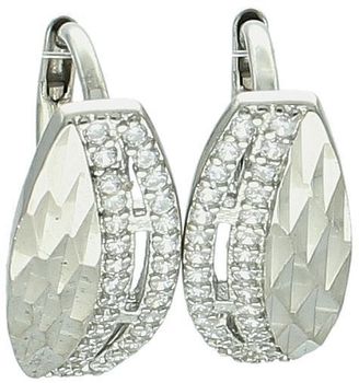 Kolczyki srebrne 925 DIA-KLC-13427-925 – zdobione cyrkoniami i ozdobnym wzorem, długość 1,6 cm, szerokość 8 mm. Elegancka biżuteria damska – idealna na prezent.1.jpg