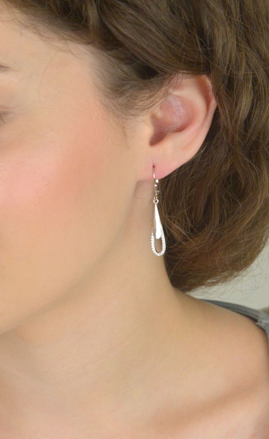 Srebrne Kolczyki Sopelki z Cyrkonią – Gładkie Wiszące, Srebro 925, 4 cm.jpg