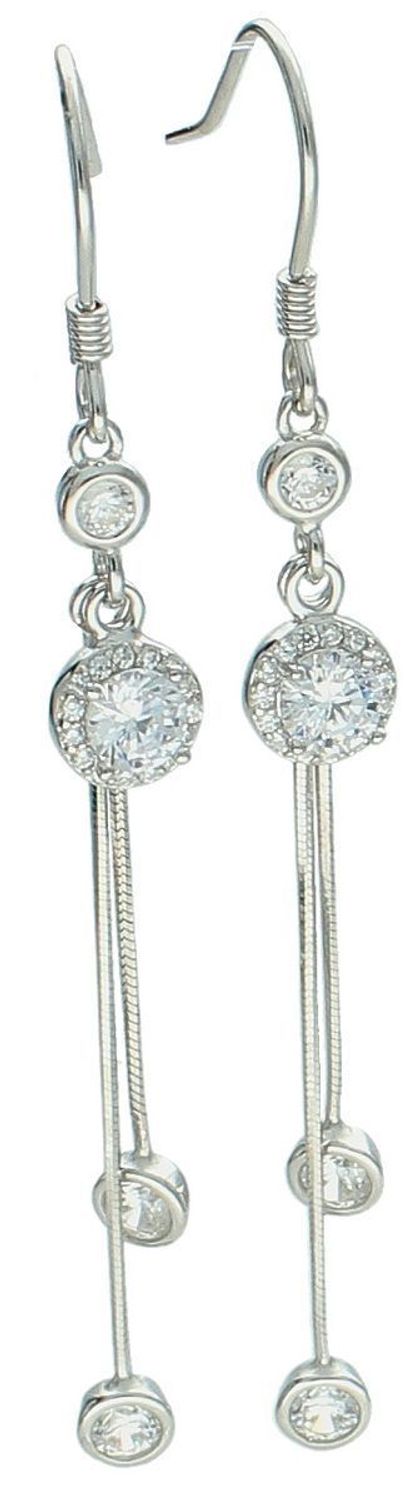 Eleganckie kolczyki srebrne próby 925 z cyrkoniami. Model DIA-KLC-13436-925 – lekkie, wiszące, z zapięciem typu bigiel. Idealne na prezent i każdą okazję.1.jpg