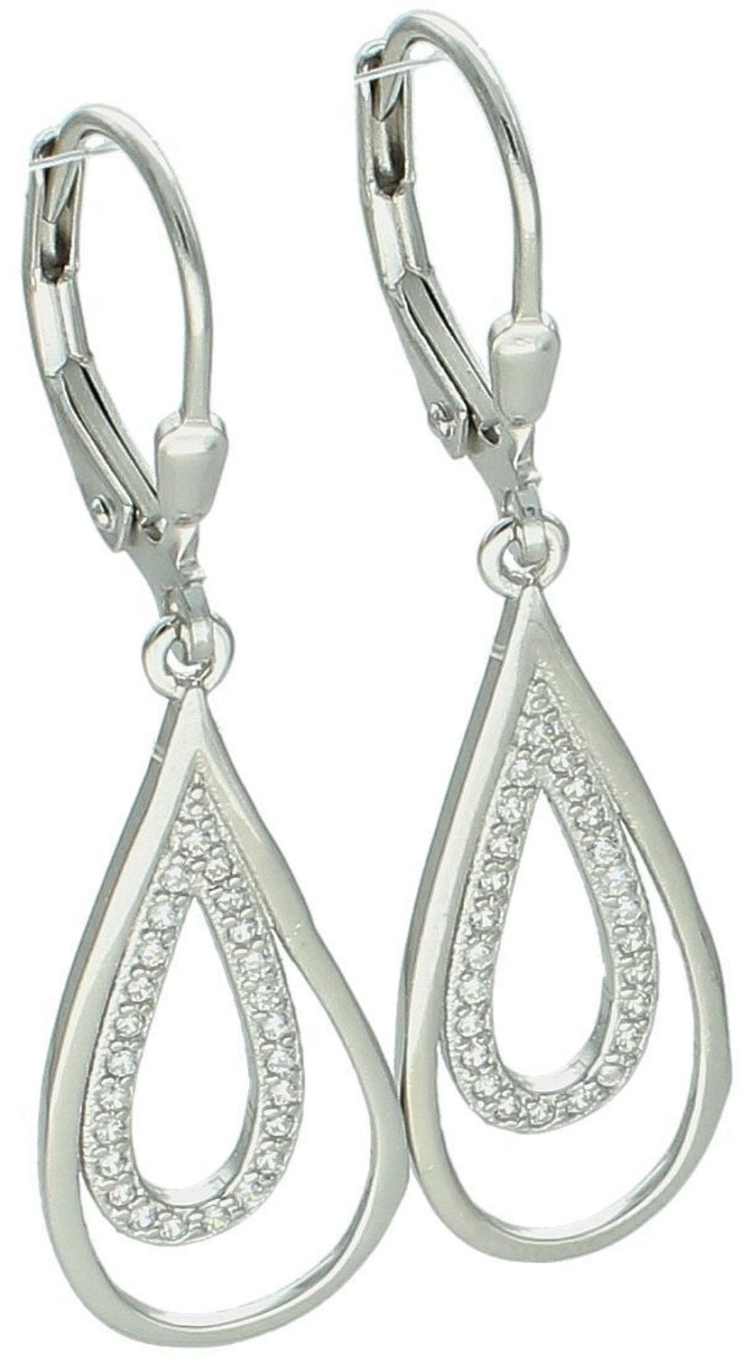 Kolczyki srebrne 925 DIA-KLC-13437-925 – łezki z cyrkoniami, długość 4 cm, szerokość 1 cm, zapięcie bigiel angielski. Stylowa i elegancka biżuteria – idealna na prezent.1.jpg