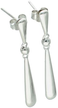 Eleganckie srebrne kolczyki wiszące DIA-KLC-13444-925 w kształcie gładkich łezek. Srebro próby 925, długość 3,5 cm, waga 3,40 g, zapięcie na sztyft. Minimalizm i styl w jednym.1.jpg