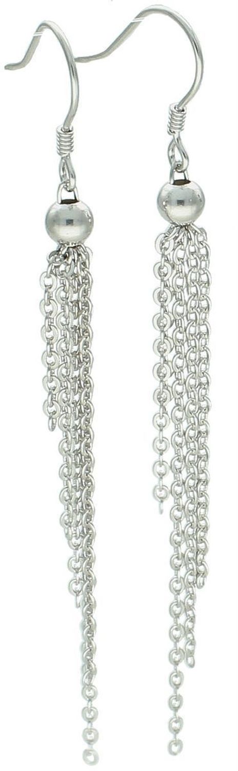 Długie kolczyki srebrne 925 z pięcioma ruchomymi łańcuszkami. Model DIA-KLC-13448-925 z otwartym biglem, długość 7,5 cm, lekka forma (2,10 g). Subtelny ruch, wyjątkowy styl.1.jpg