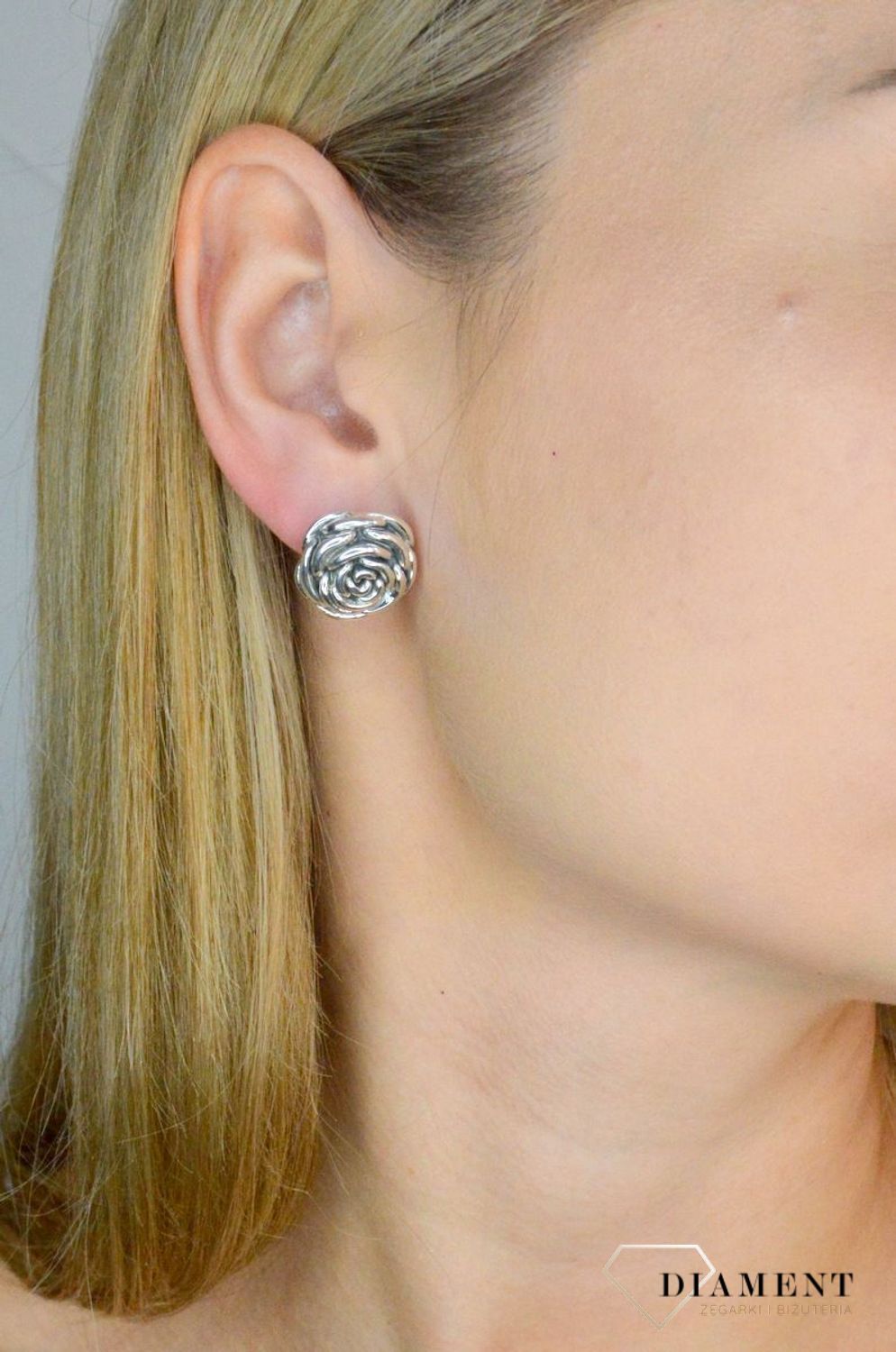 Srebrne kolczyki damskie 925 klasyczne róże na sztyft DIA-KLC-13504E-925 (2).jpg
