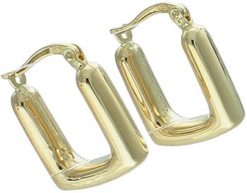 Nowoczesne kolczyki damskie ze złota próby 585 w geometrycznym, kwadratowym kształcie. Długość 2 cm, zapięcie typu kreol. Elegancja i styl w minimalistycznej formie.1.jpg