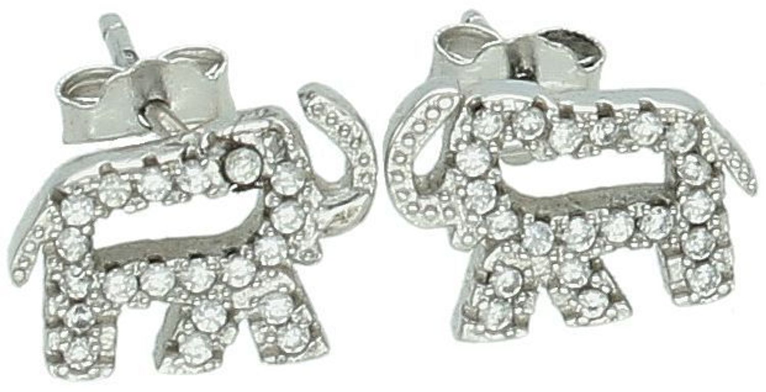 kolczyki dziecięce srebrne, kolczyki słoniki, biżuteria dla dziewczynki, kolczyki 925 dla dziecka, kolczyki ze sztyftem, kolczyki z cyrkoniami, DIA-KLC-13643-925, srebrna biżuteria dziecięca1.jpg