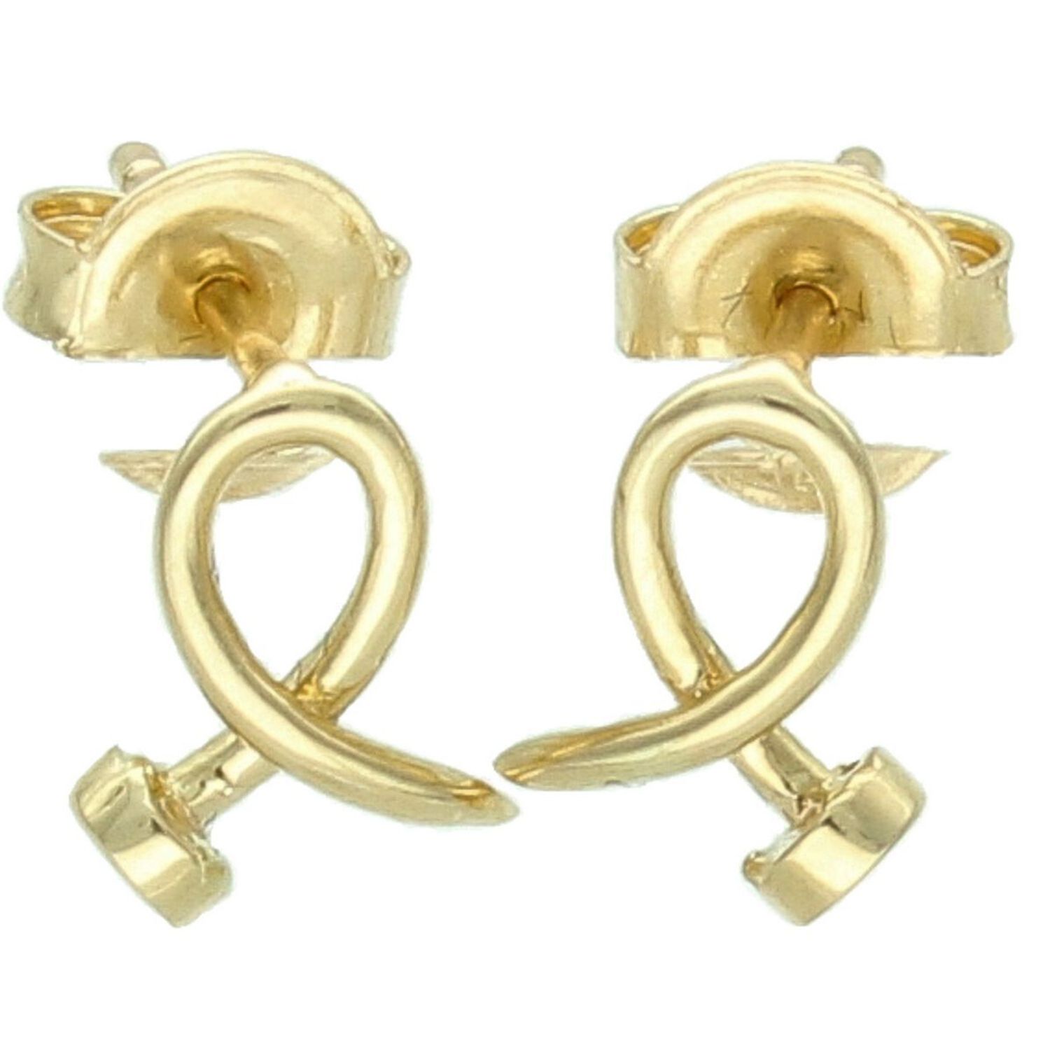 Eleganckie złote kolczyki damskie próby 585 w formie wkrętek. Wielkość 1,0 cm x 7 mm, waga 1,17 g. Idealne do codziennych stylizacji i jako subtelny dodatek.1.jpg