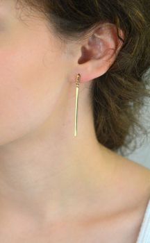 Kolczyki damskie złote DIA-KLC-13725-585 – proste patyczki. Długość 5,0 cm, szerokość 2 mm, waga 1,91 g. Minimalistyczna i elegancka biżuteria, idealna na prezent (1).JPG