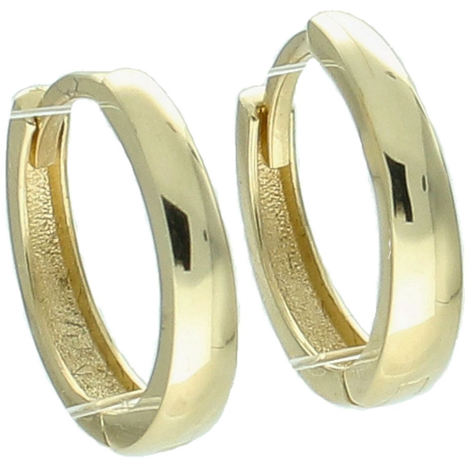 Kolczyki złote DIA-KLC-13743-585 – małe kółeczka o długości 1,3 cm i szerokości 2 mm. Waga 1,42 g, zapięcie na zatrzask. Klasyczna, elegancka biżuteria idealna na co dzień i na prezent.1.jpg