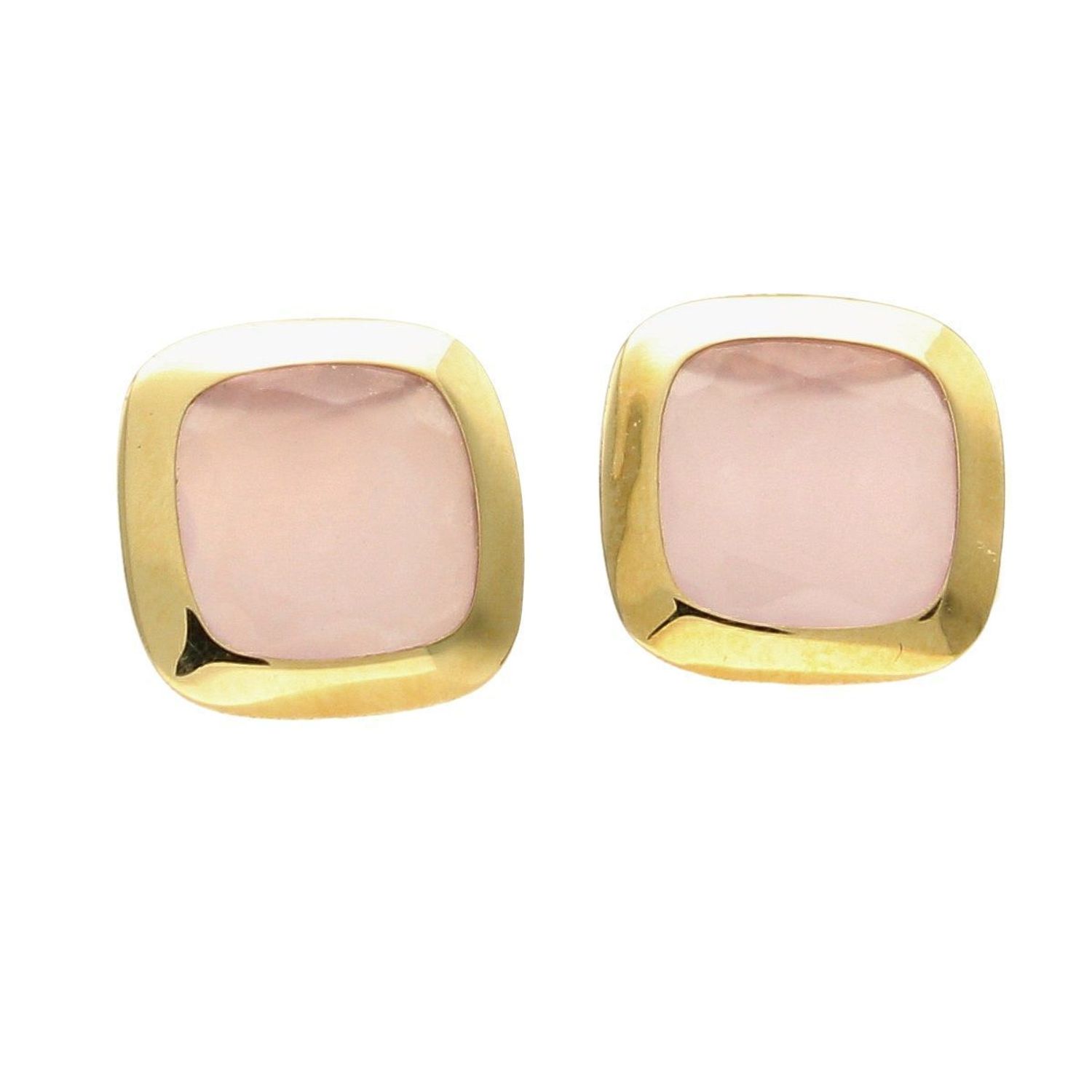 Złote kolczyki 585 kwarc różowy w zaokrąglonym kwadracie DIA-KLC-1381-585.jpg