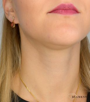 Złote kolczyki 585 łezki wiszące z bursztynem ze złota DIA-KLC-1387-585 zapinane na sztyft ✓ Kolczyki złote w Sklepie  (6).JPG